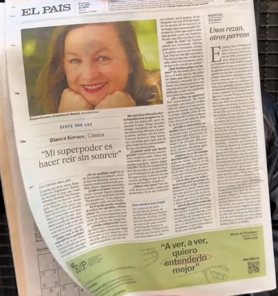 Bianca Kovacs, entrevistada en El País